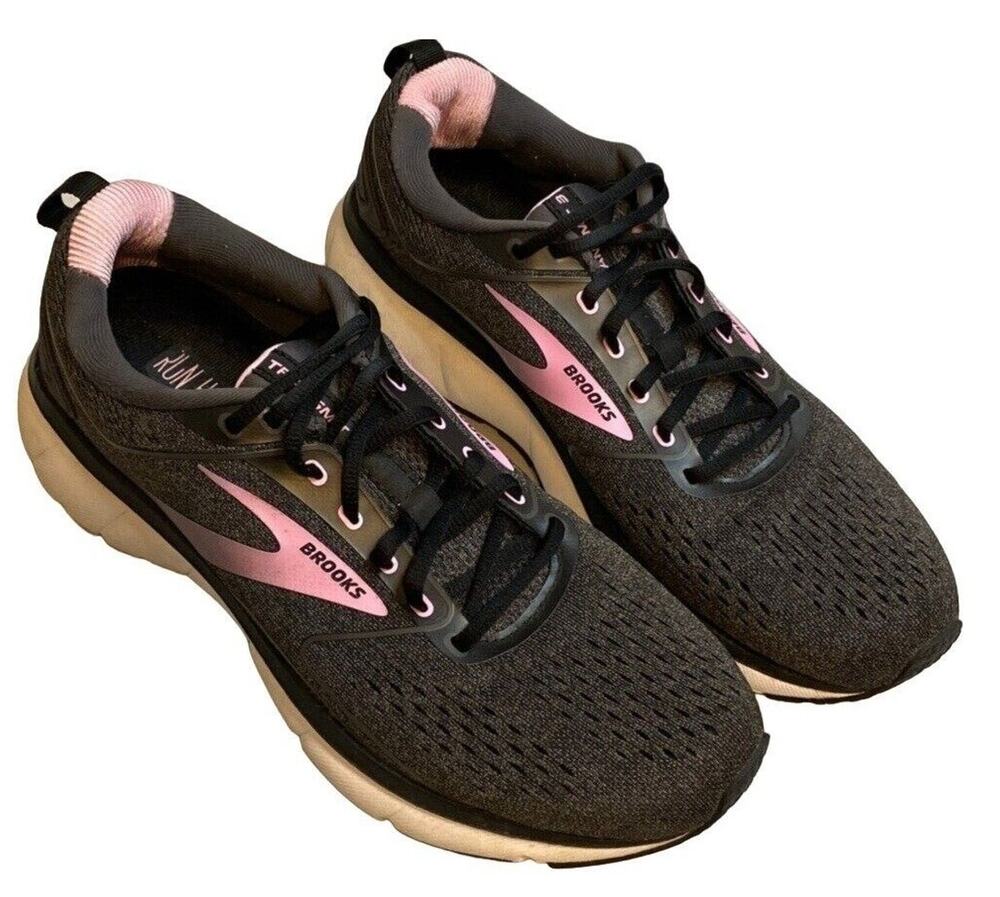Brooks Transmit 3 Road-Running Shoe Sneaker Women Sz 11 Black/Lilac 1203501B077
